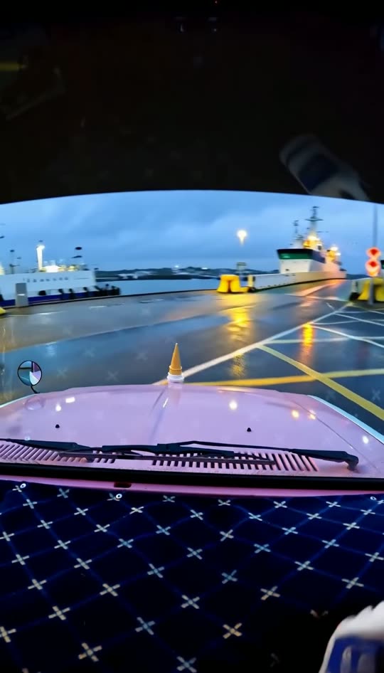 Still from the film: The ice cream van at the ferry quay. This is the one